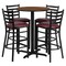 Emma and Oliver 30" Round Laminate Table Set with X-Base and 4 Ladder Back Stools